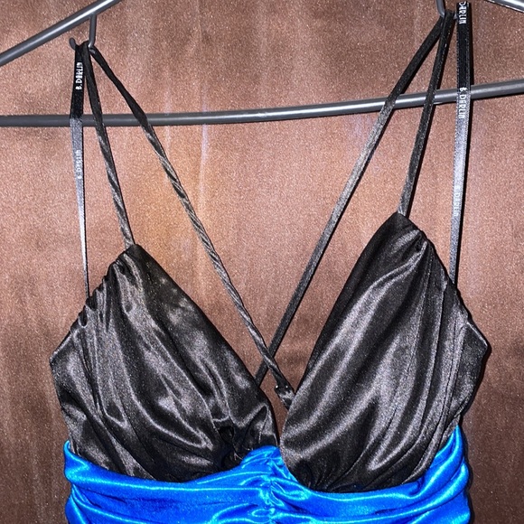 Blue & Black Mini Dress Size5/6 - Picture 2 of 5